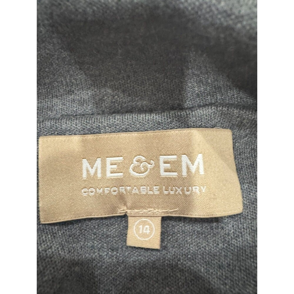 ME+EM Womens 14 Gray Single Button 100% Wool Comfortable Luxury Blazer Jacket - Picture 7 of 9